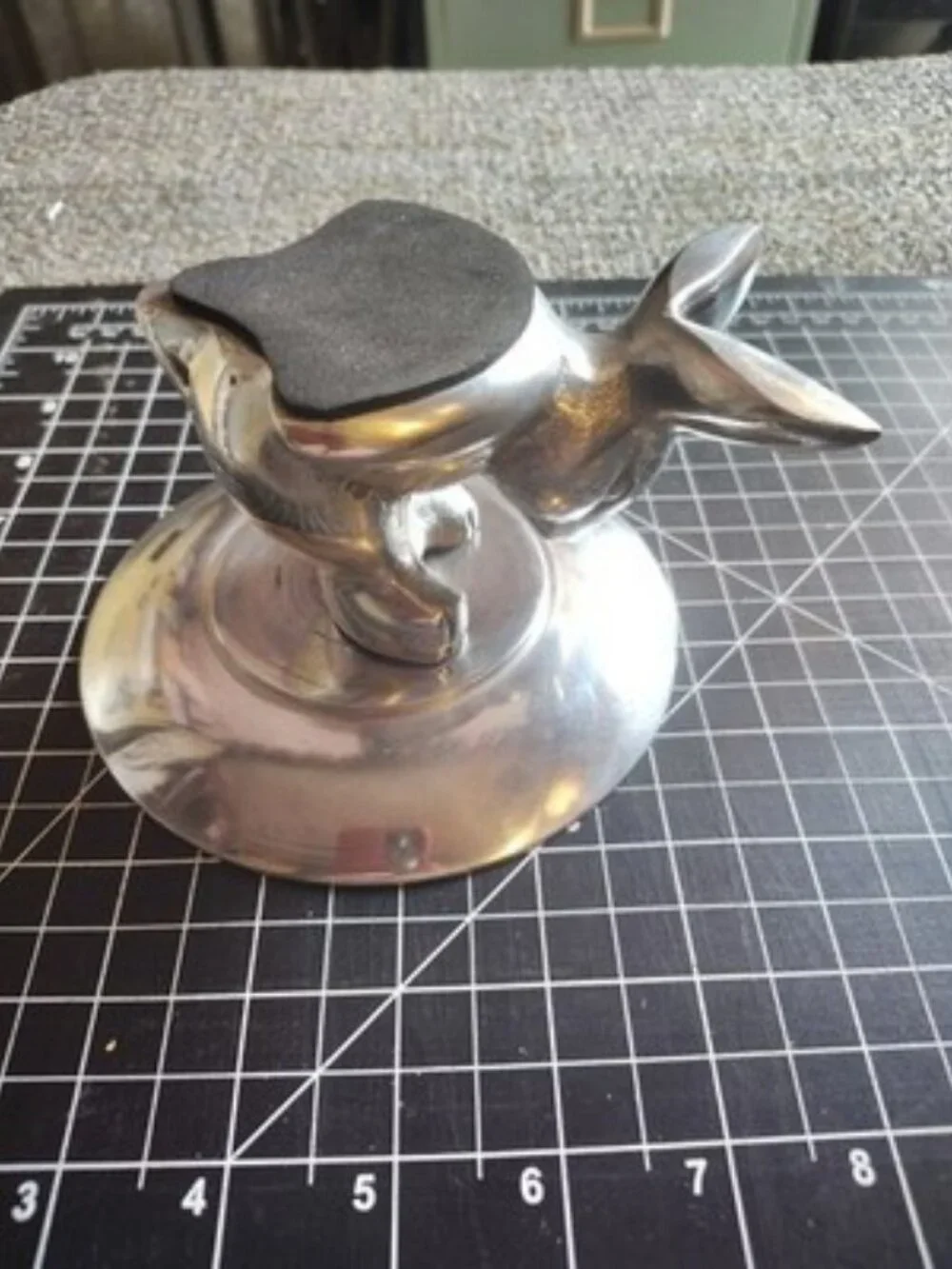 Silver Metal Bunny Dish Easter Spring Made Candle Holder, Candle Included Used